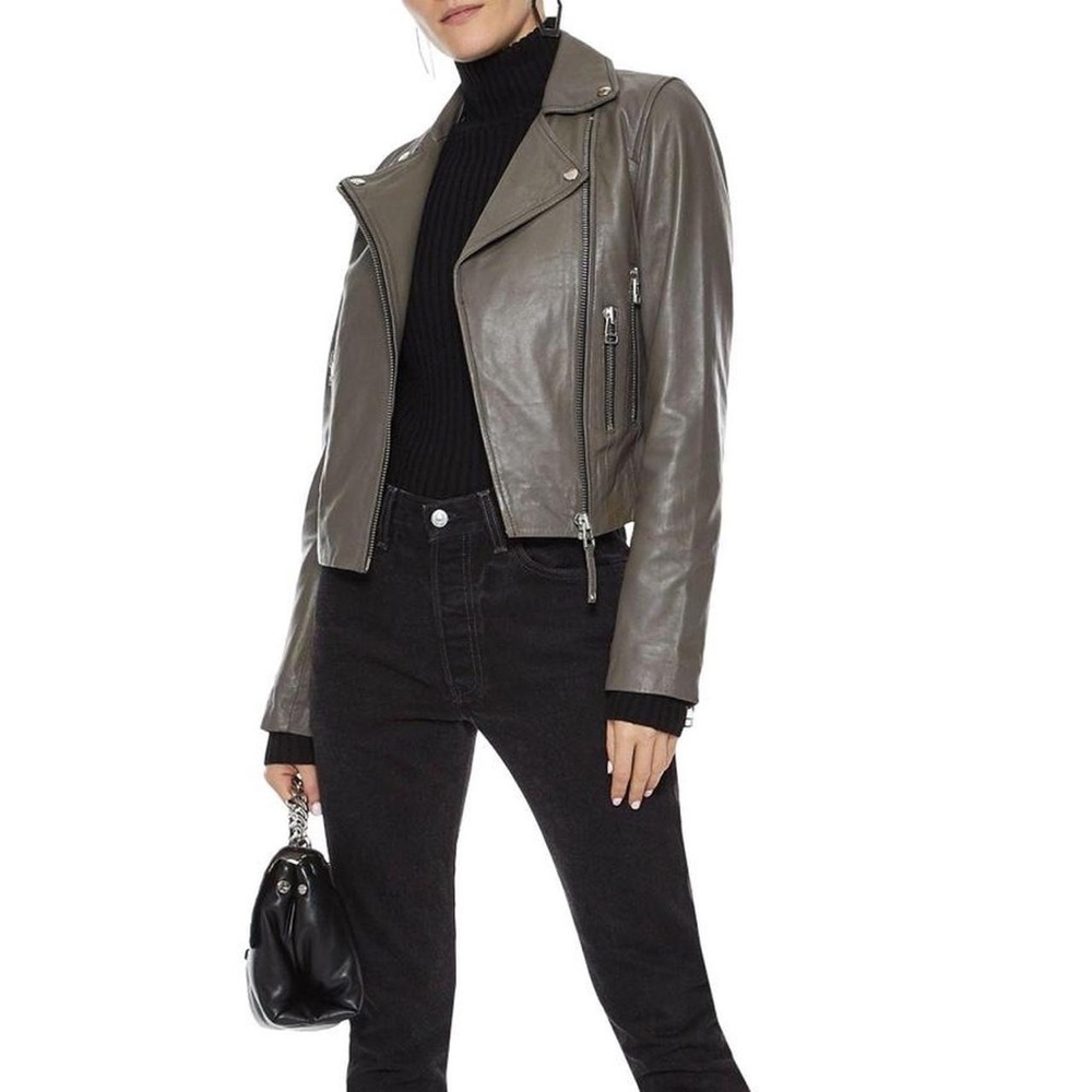 Iro Asheville Leather Jacket Gray Gem